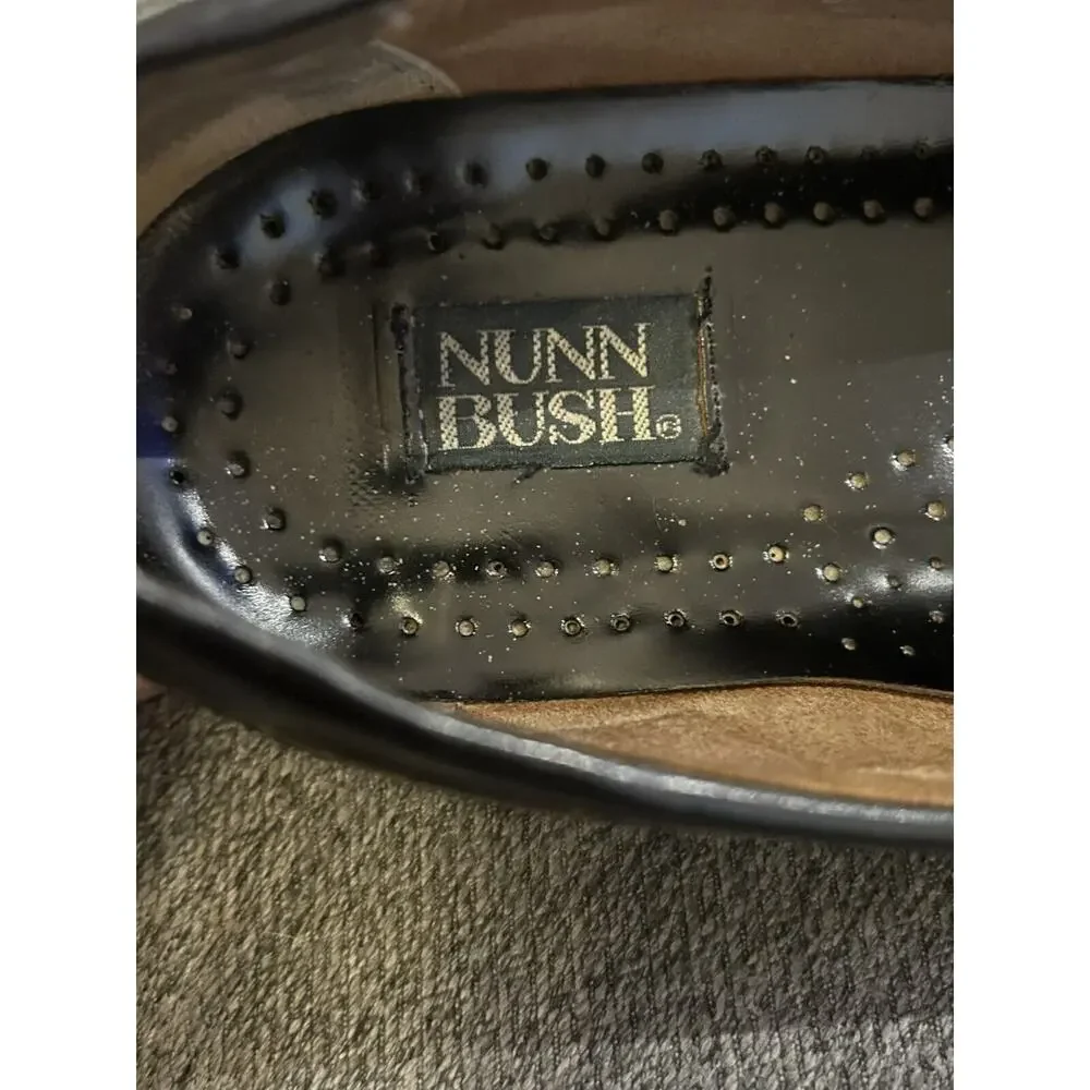 Nunn Bush Men’s Black Leather Loafers Size 10M with Tassel